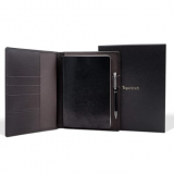 ITC Paperkraft Premium Leather-Sleeved Ruled Notebook (Brown) With Pen