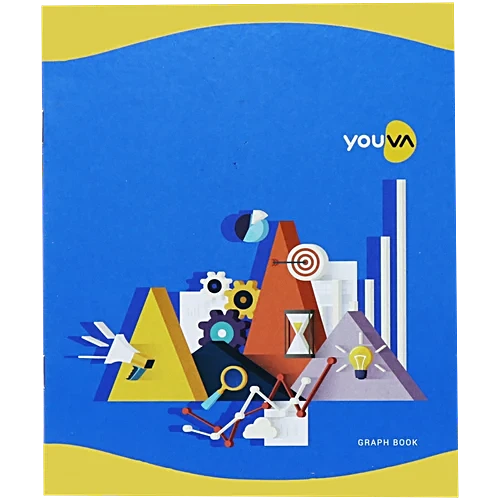 Navneet Youva Soft Bound Graph Book Small Size (1mm) 16×19 cm 1Ruled / 1Graph 28 Pages