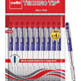 Cello Technotip Ball Pen (Blue, 10 Pcs)