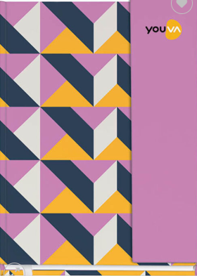 Youva Case Bound My Notes 12.5x17.16 cm B6 Notebook Single Line 192 Pages