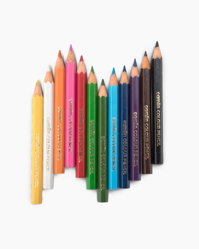 Camlin Colour Pencils Assorted pack of 10 shades, Half size - Image 3