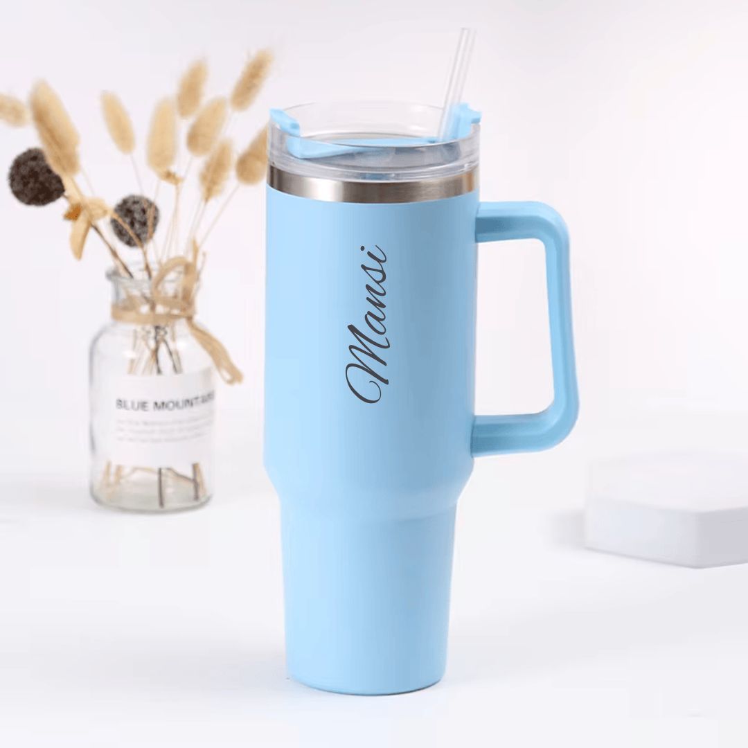 Personalized Sky Blue Vacuum Insulated Tumbler ( 1200 ml ) - Image 4