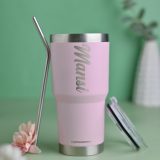 Personalized Blush Pink Tumbler - 600 ml ( 100% Leakproof )