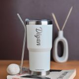 Personalized White Stanley Tumbler - 600 ml ( 100% Leakproof )