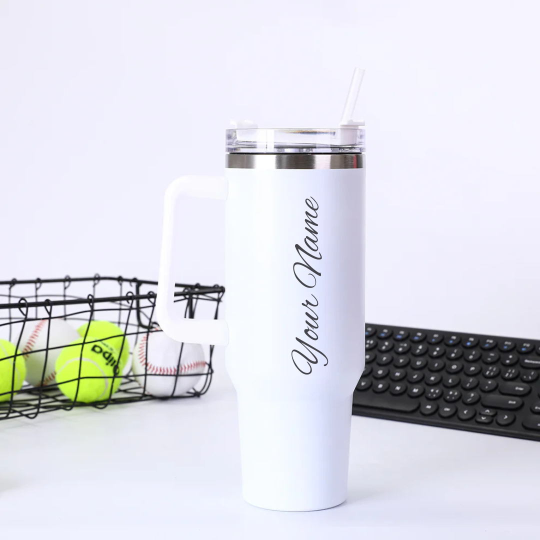 Personalized White Vacuum Insulated Tumbler ( 1200 ml )