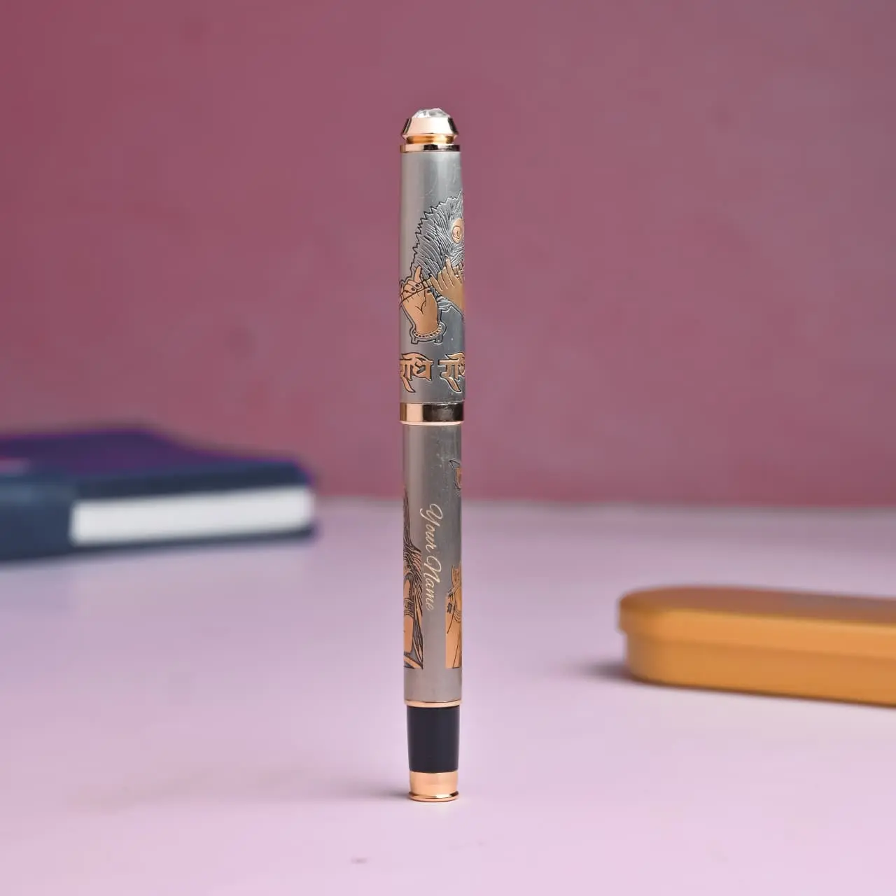 Lord Krishna & Radha Etched Pen - Image 3