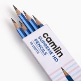 Camlin Supreme HD Pencils Box of 10 pencils with Eraser and Long Point Sharpener