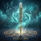 Personalised Pisces Zodiac Engraved Premium Metal Twist Ball Pen with Crystal Top – Custom Astrology Gift for Pisces