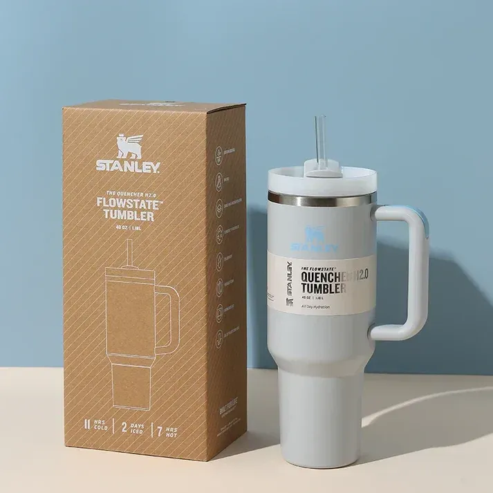 Personalized Stanley Quencher H2.0 Flowstate Tumbler - Light Grey