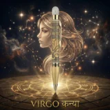 Personalised Virgo Zodiac Engraved Premium Metal Twist Ball Pen with Crystal Top – Custom Astrology Gift for Virgo